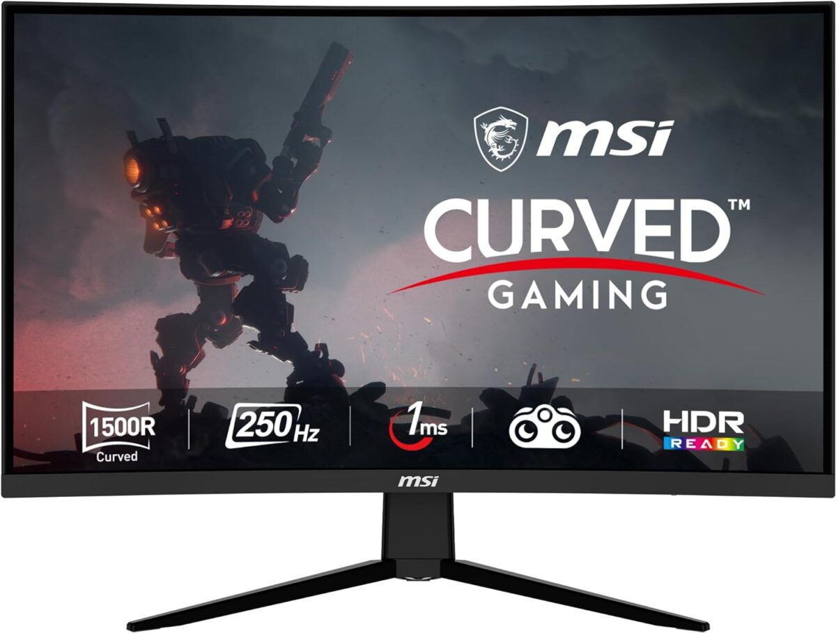 MSI G32C4X 32" Gaming Monitor 250Hz 1920 x 1080 (FHD) Curved Gaming Monitor, 1 ms, 250Hz, FreeSync, 1500R, HDMI, DisplayPort, Tilt Adjustable, Black